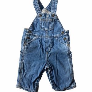 Baby Gap Classic Denim Blue Snap Overalls 6-12m